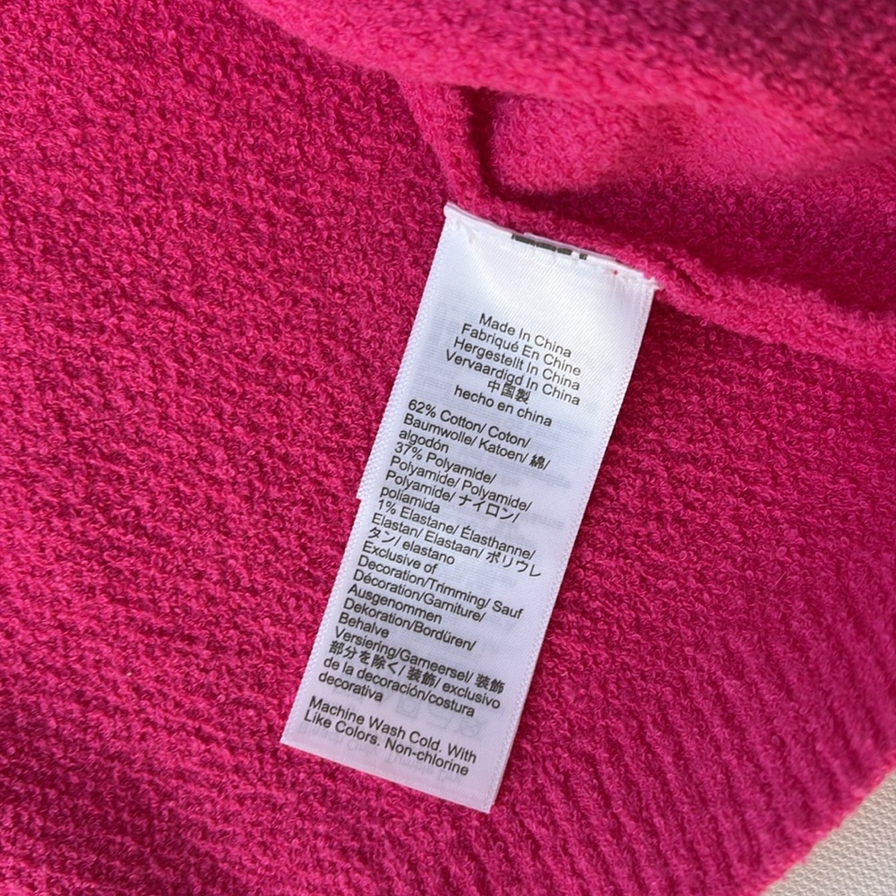 J.Crew Odette Sweater Lady Jacket Chanel Style Boucle Hot Pink Size Medium - Picture 5 of 6